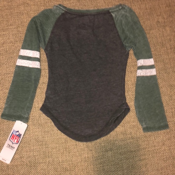 B2G1 NFL NHL NY Jets distressed raglan xs 4/5 - Picture 6 of 6